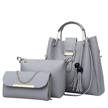 Load image into Gallery viewer, 3Pcs/Set Bags For Women Handbag 2019 PU Leather Shoulder Bags Casual Tote Tassel Top Handle Designer Bag Composite Messenger Bag