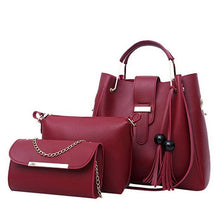 Load image into Gallery viewer, 3Pcs/Set Bags For Women Handbag 2019 PU Leather Shoulder Bags Casual Tote Tassel Top Handle Designer Bag Composite Messenger Bag