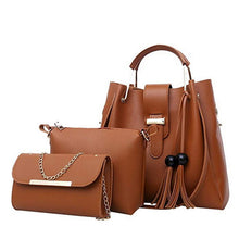 Load image into Gallery viewer, 3Pcs/Set Bags For Women Handbag 2019 PU Leather Shoulder Bags Casual Tote Tassel Top Handle Designer Bag Composite Messenger Bag