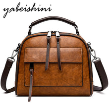 Load image into Gallery viewer, Women's leather bag brown Double zip pocket fashion Women handbag PU tote crossbody bags Lady shoulder bags Female Messenger Bag