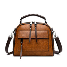 Load image into Gallery viewer, Women's leather bag brown Double zip pocket fashion Women handbag PU tote crossbody bags Lady shoulder bags Female Messenger Bag