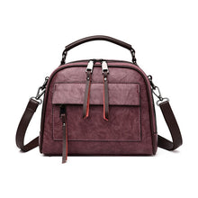 Load image into Gallery viewer, Women's leather bag brown Double zip pocket fashion Women handbag PU tote crossbody bags Lady shoulder bags Female Messenger Bag