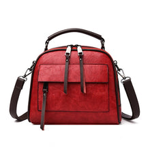 Load image into Gallery viewer, Women's leather bag brown Double zip pocket fashion Women handbag PU tote crossbody bags Lady shoulder bags Female Messenger Bag