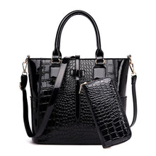 Load image into Gallery viewer, Tote 2 Sets Luxury Handbags Women Bags Designer Crocodile Leather Crossbody Bags For Women 2019 Alligator Wallet Shoulder Bags